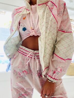 NWT Set! Cullen & Damien Track Jacket and Pants Set Rosa Bows Multi